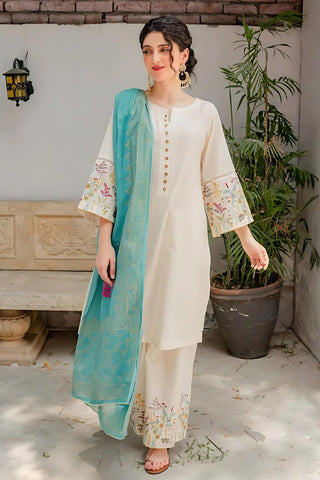 Lawn 3pc with diamond dupatta Unstiched