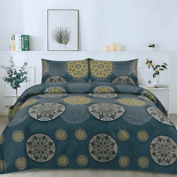 Cotton Salonica 3pc Bedsheet - Lunar Sheet