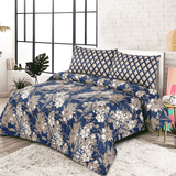 Cotton Salonica 3pc Bedsheet - Blue Heaven