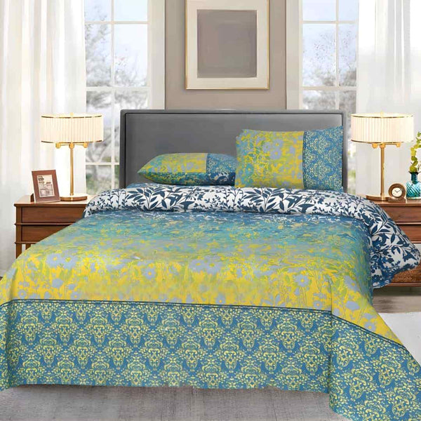 Cotton Salonica 3pc Bedsheet - Green Lava