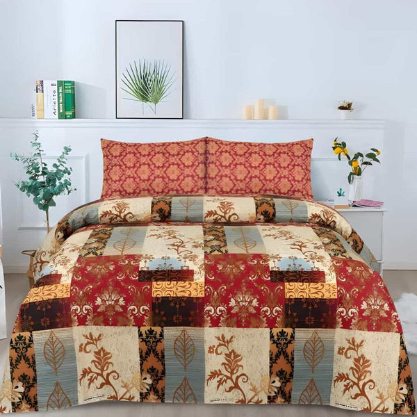 Cotton Salonica 3pc Bedsheet - Brick Sheet